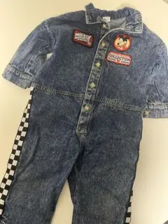 しまむらミッキー デニム オーバーオール つなぎ