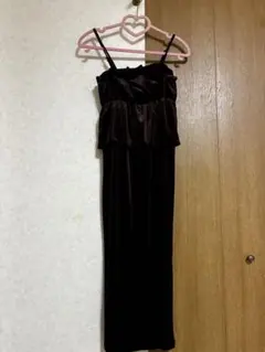 しまむら　ビスチェドッキングワンピース　ベロアキャミソールビスチェワンピース