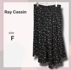 ⁠Ray Cassin レイカズン 小花柄 アシンメトリー スカート F 黒⁠のサムネイル