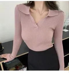 美品DAZY 女性用無地クルーネック　長袖　ビジネスセーターニットトップス