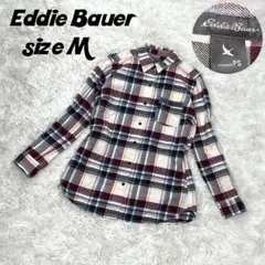 【a597】エディーバウアー チェック柄 ボタン シャツ Tシャツ