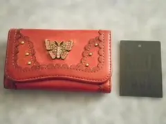 アナスイ キーケース 4連 バタフライ 蝶々 レザー ストーン