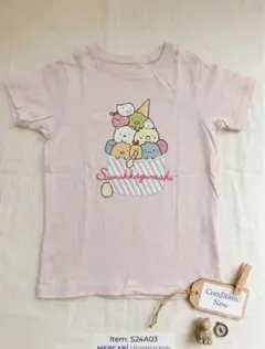 【良品】ユニクロ UT すみっコぐらし Tシャツ 120 ピンク アイス柄のサムネイル