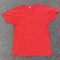 90s Tシャツ ポケT シングルステッチ 赤 ポケットT USA製 ボロ