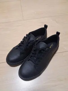 値下げ　未使用　Clarks　ブラックスニーカー 　24.5cm(US7.5)
