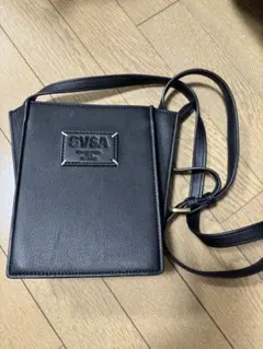 SVSA ブラック レザー ショルダーバッグ
