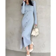 RESEXXY♡ゴールドボタンロングニットワンピース