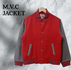 『M V Cジャケット』スタジャン/ウール【M】バイカラー ライン入り 国産品