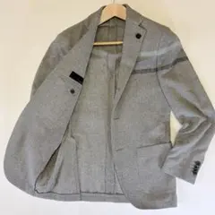 【美品】ラルディーニ 春夏リネン混ジャケット 本切羽 ブートニエール付 灰 44のサムネイル