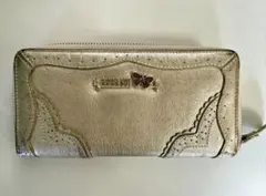 【レア品】ANNA SUI ×ANA ゴールド 長財布 ラウンドファスナーのサムネイル