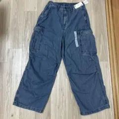 GU デニムスーパーワイドカーゴパンツ