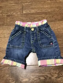 ミキハウス ダブルB デニム ハーフパンツ 90 80  美品