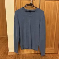 UNIQLO Mサイズ 青 Vネックニットセーター