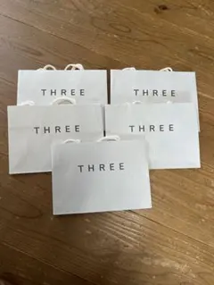 THREEショップ袋 5枚セット ホワイトのサムネイル