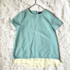 アパートバイローリーズ◇重ね着風 シアー 半袖 カットソー Tシャツ 綺麗め Mのサムネイル