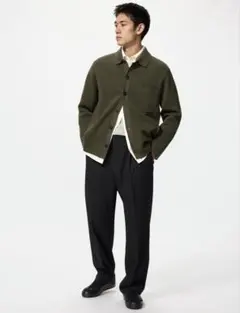 ユニクロ　タックワイドパンツ　黒M