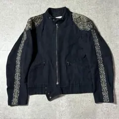 18ss dries van noten 刺繍 コットンライダースS 黒 短丈のサムネイル