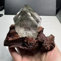ブラジル産】天然モリオン原石 木製台座付（高さ約21cm） - メルカリ