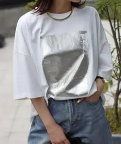 箔プリントBIGTシャツ　Tシャツ　箔　エシカ　Tシャツ　リュミエ　ESICAのサムネイル