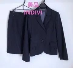 美品　INDIVI スーツセットアップ　ネイビーストライプ　36