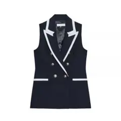 ZARA ネイビー ダブルブレストベスト タグ付き