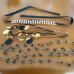 ネックレス　セット　ザ・ギンザ　資生堂　フェイクパール　金メッキ　3　レディース