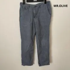 MR.OLIVE ミスターオリーブ　麻　リネン　ブルー　パンツのサムネイル