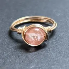 WR516RLPG 天然石 ワイヤーリング ピンクトパーズ ピンクゴールド