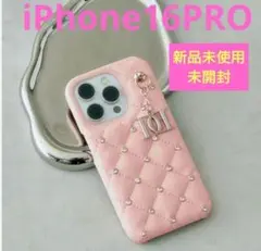 16pro Darich キルティングビジューDD　iPhoneケース　ピンク