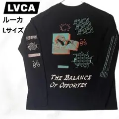 【美品】LVCAルーカ プリント ロンT 黒 ブラック ゆったり Lサイズ
