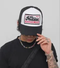 ダメージ加工 黒 キャップ 古着 アメカジ メッシュ ヴィンテージ ブラック