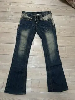 y2k グランジ　ローライズデニム　フレアパンツ