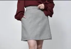 Emsexcite チェック柄ミニスカート 台形スカート ブラック フリーサイズ