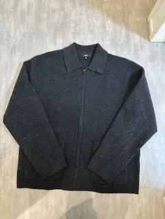 【完売品】ユニクロC ニットフルジップジャケット ダークグレー L