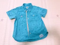 水色 半袖シャツ 95 90 100 ワイシャツ　ブランシェス
