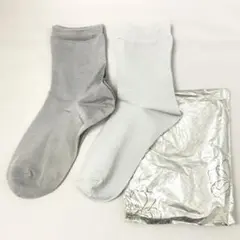 【新品2足セット】レディース ラメソックス シルバー&プラチナ靴下/ベルメゾンのサムネイル