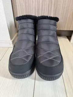 M サイズ　しまむら　黒 ファー付きサイドゴアショートブーツ　アウトドアブーツ