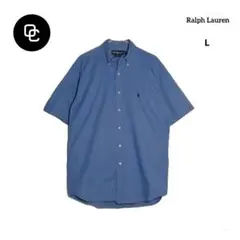 Ralph Lauren ラルフローレン 半袖シャツ ブルー ネイビーポニー L