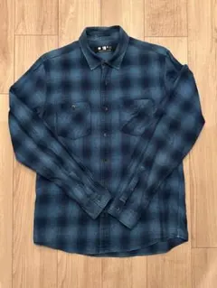 nano universe オンブレチェック長袖シャツ