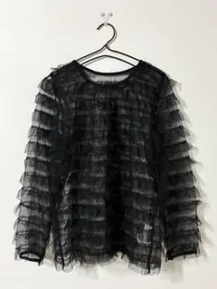 Dignite collier ディニテコリエ チュール フリル 長袖 ブラウス