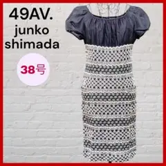 49AV. ジュンコシマダ ブラック 花柄レース ワンピース 38号 Mサイズ