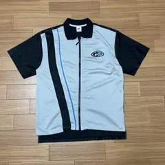 90s NIKE ナイキ ジャージ　ジップ　刺繍　半袖　ヴィンテージ　切り替え
