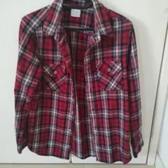 EDWIN　ネル　赤チェックシャツ　160