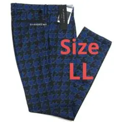 新品 セントアンドリュース ラメジャガード パンツ 定価39600円 青 LL