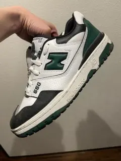 ニューバランス　550 スニーカー　ストリート　グリーン　ブラック　古着
