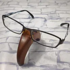 ノーブランド　メンズ　ステンレス　スクエア寄　度入（弱）メガネ