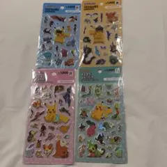 韓国ダイソー ポケモン シール 4点セット　 ぷくぷくシール