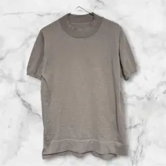 ミッシェルクラン ニット セーター M グレージュ 半袖 上品 オフィス