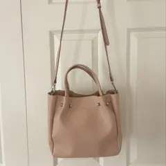 ZARAピンク ハンドバッグ ショルダーストラップ付き