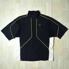 90s Jordan 半袖ナイロンジャケット 素材切り替え ウーブン ブラック